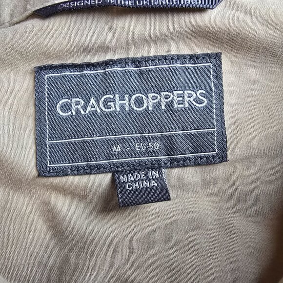 Craghoppers Button Up Shirt Mens Medium Tan Long Sleeve Outdoor Hiking Travel - Picture 11 of 13
